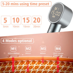 Aptoyu close-up shows 660nm and 850nm wavelengths for skin and tissue care.