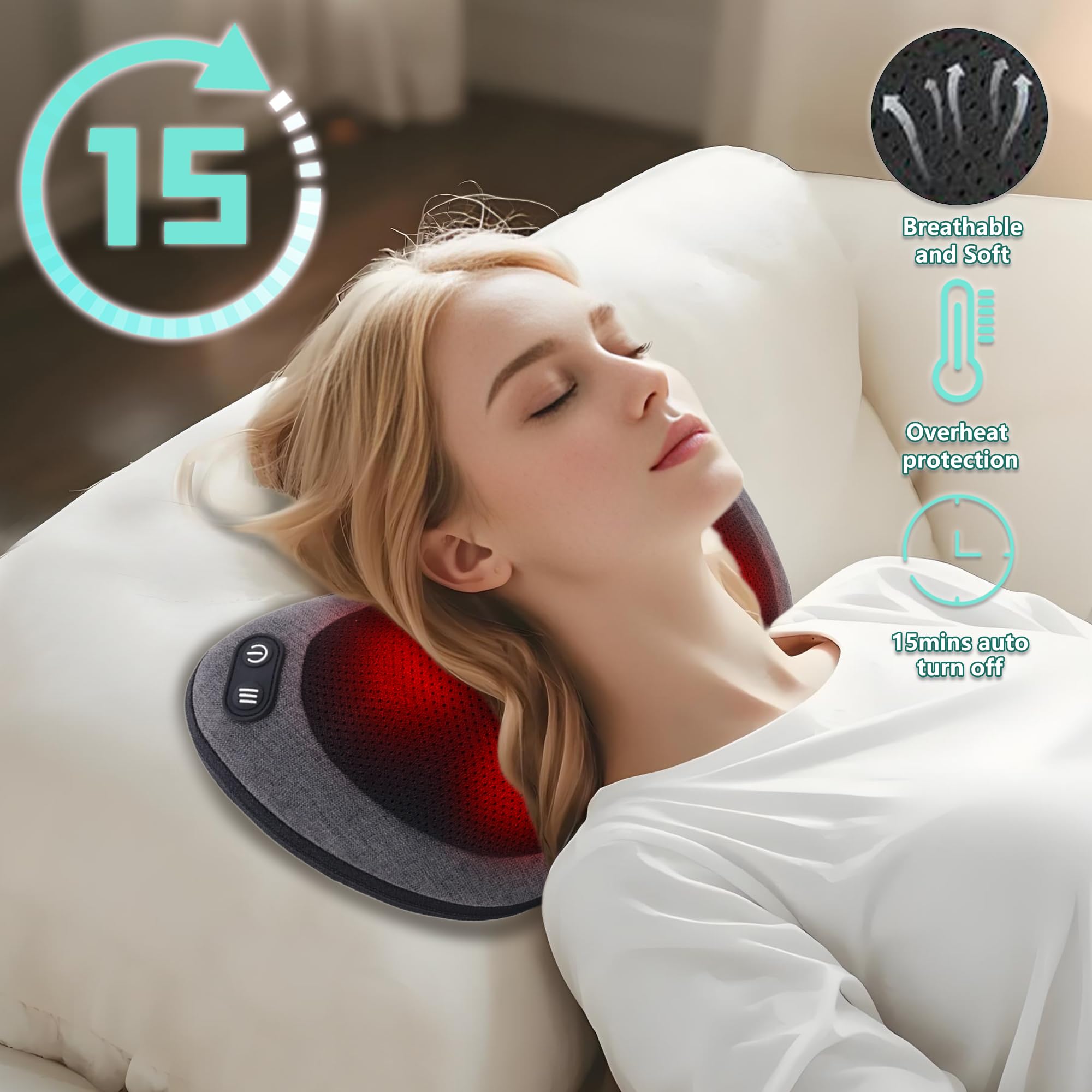 APXPF back massager with heat function for deep-tissue relief.