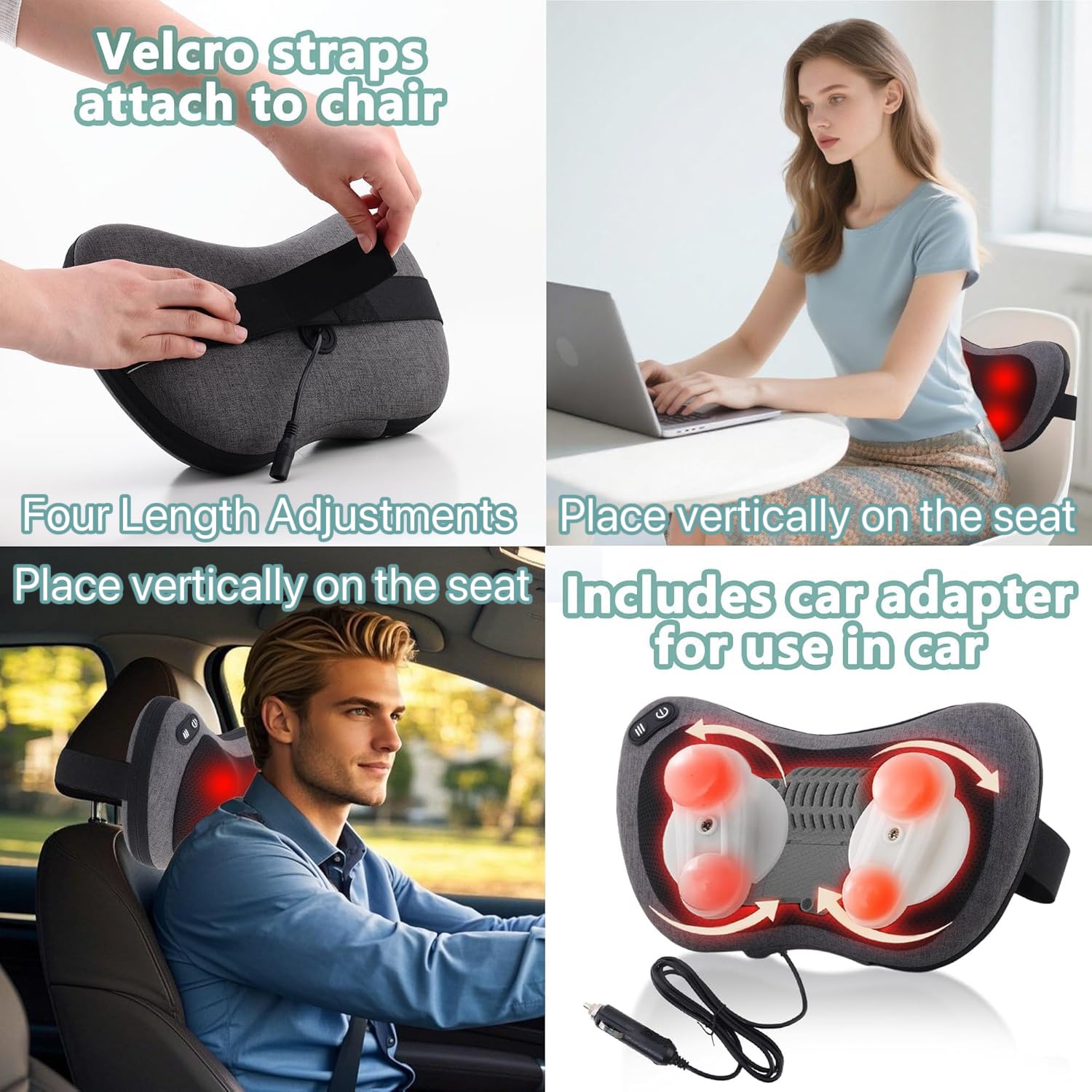APXPF compact, portable massage pillow for home, office, or car.