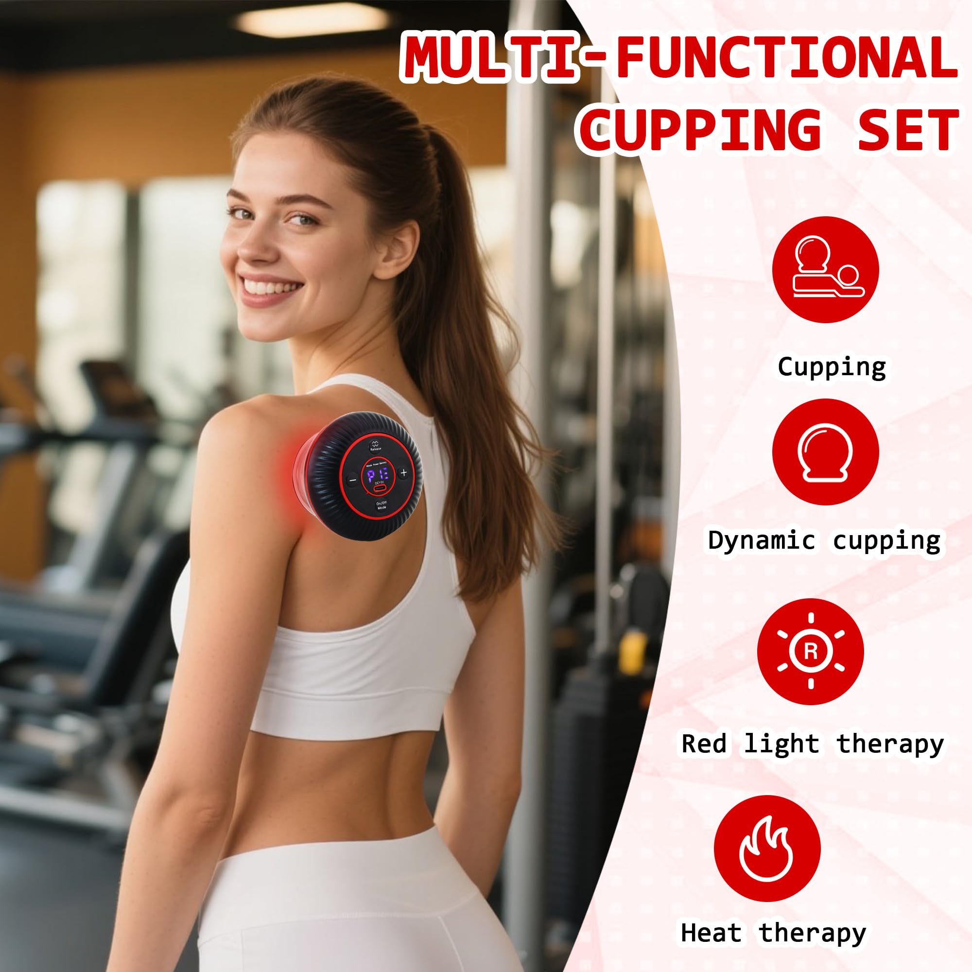 APXPF cupping kit used on arms for precise massage support.