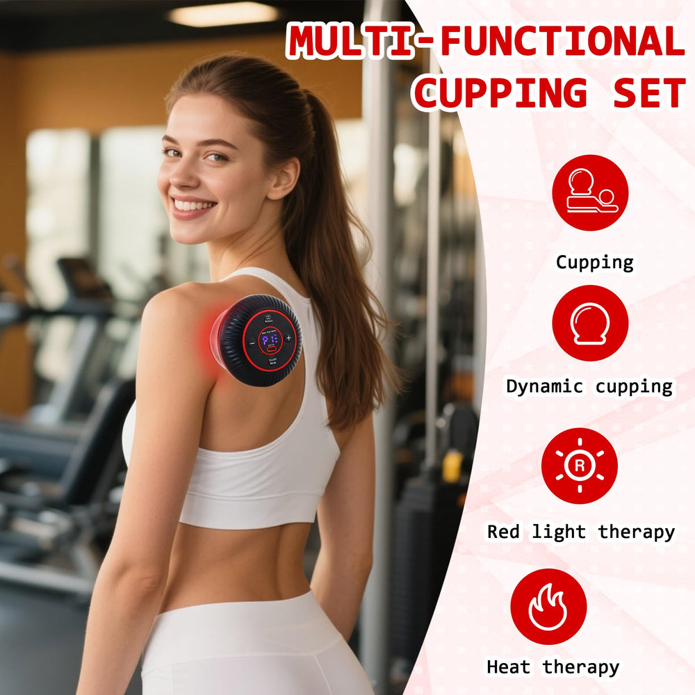 APXPF cupping kit used on arms for precise massage support.