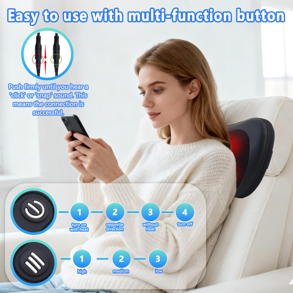 APXPF Shiatsu Massager with four heads enables customizable deep tissue action.