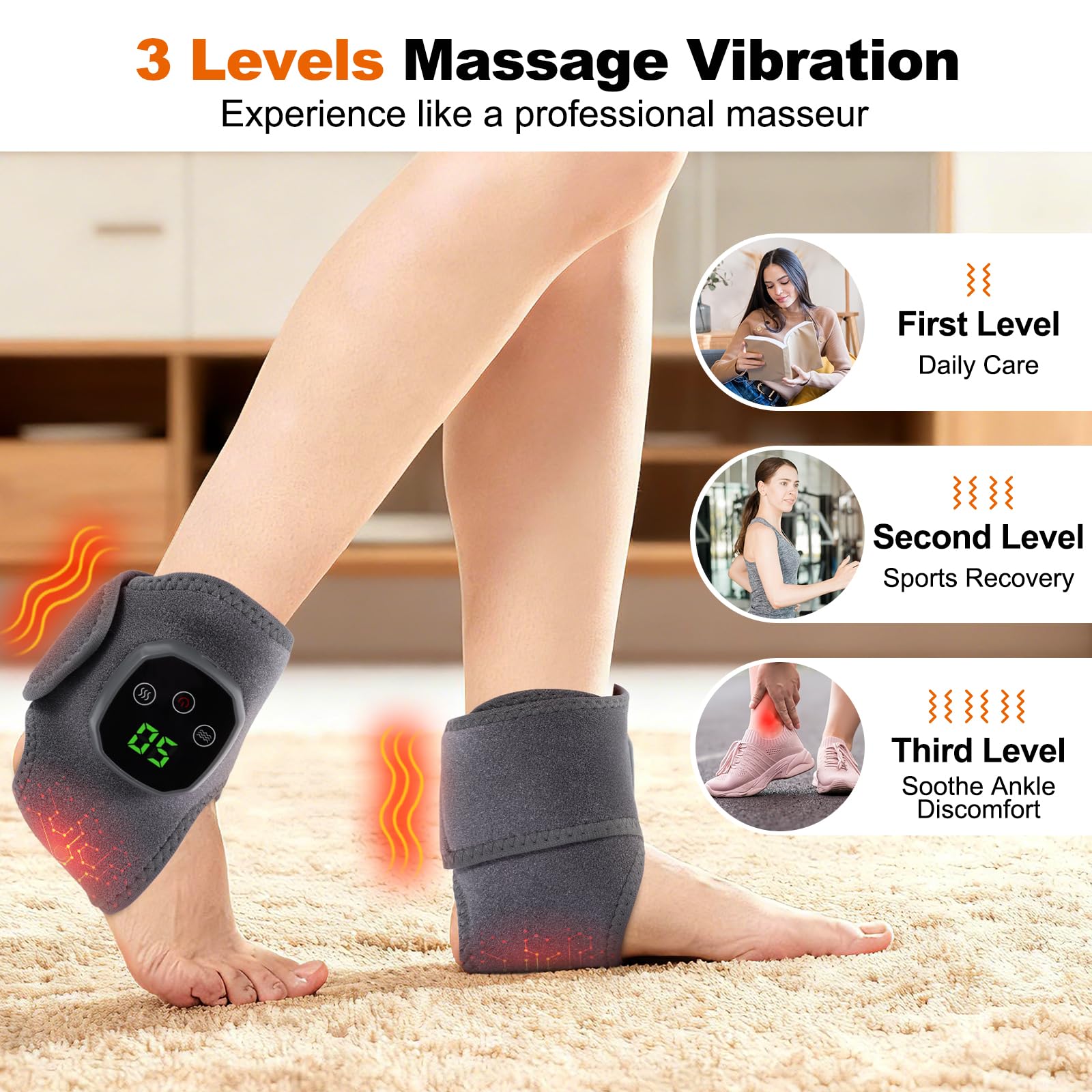 APZYI Foot Renew heat levels customize comfort during massage.