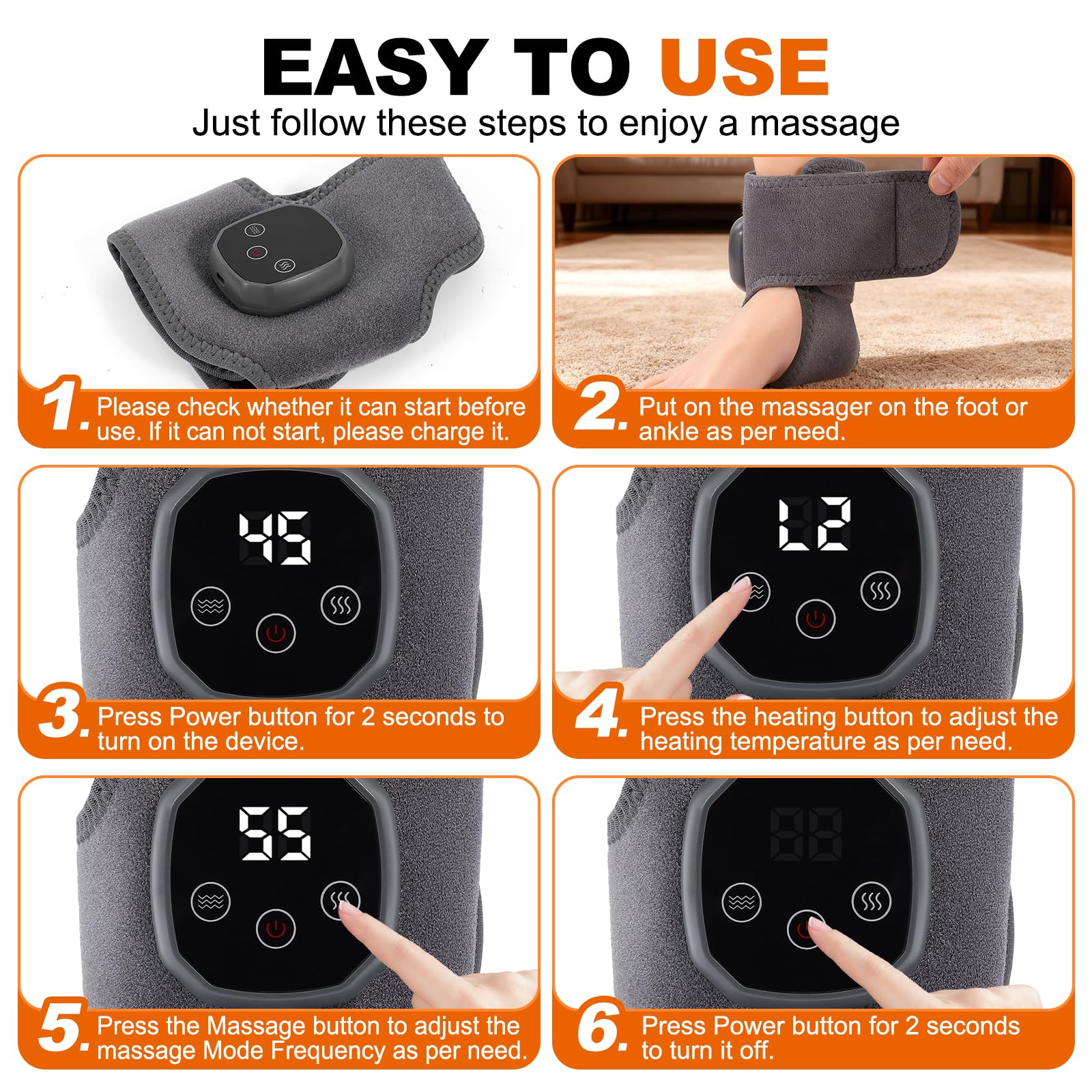 APZYI Foot Renew mode options provide soft to firm massage.