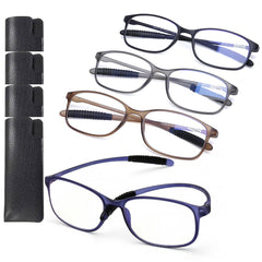 AQWANO reading glasses 4-pack for home, office, or travel with lightweight comfort.