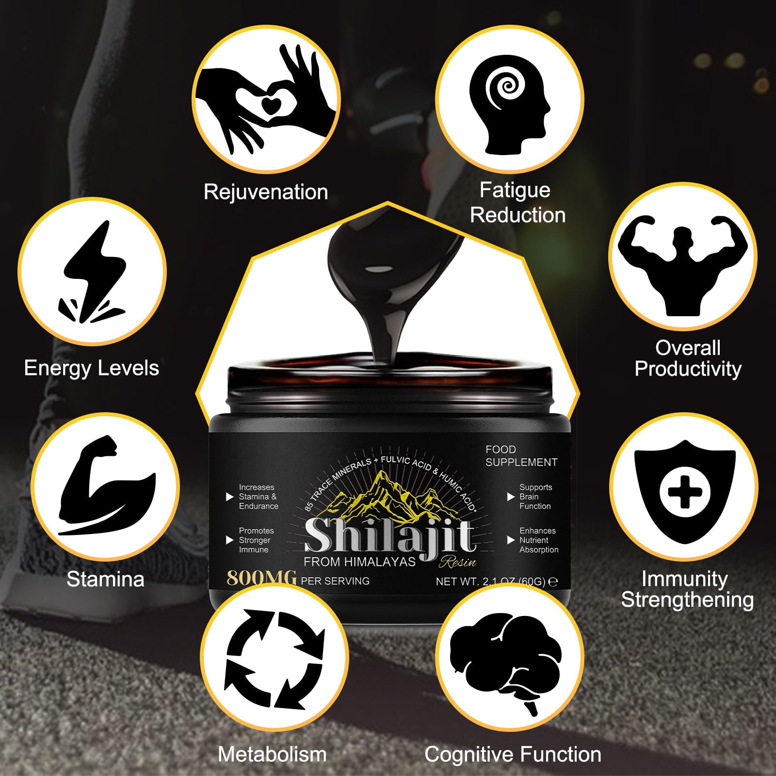 AR BCRN Shilajit resin dissolving in warm water for quick consumption