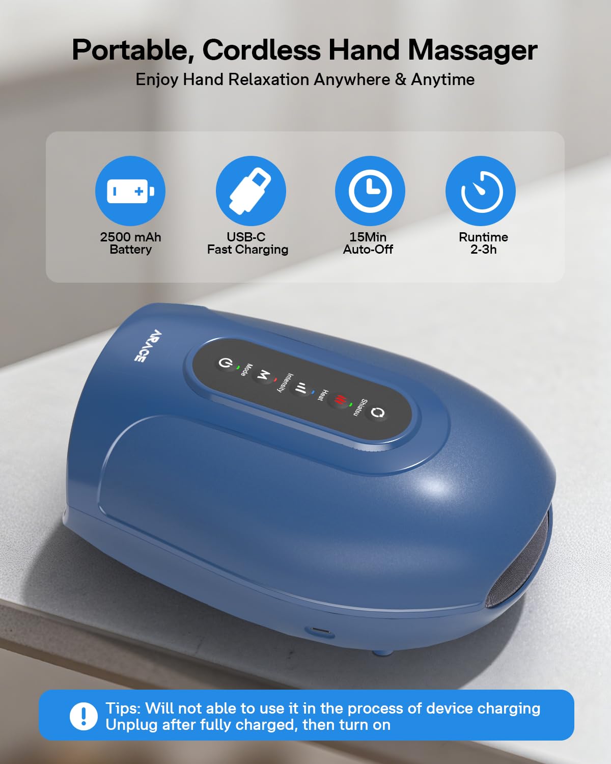 Arace massager in office use during breaks to relax hands.