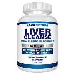 Arazo Nutrition Liver Cleanse bottle front promoting daily liver support.