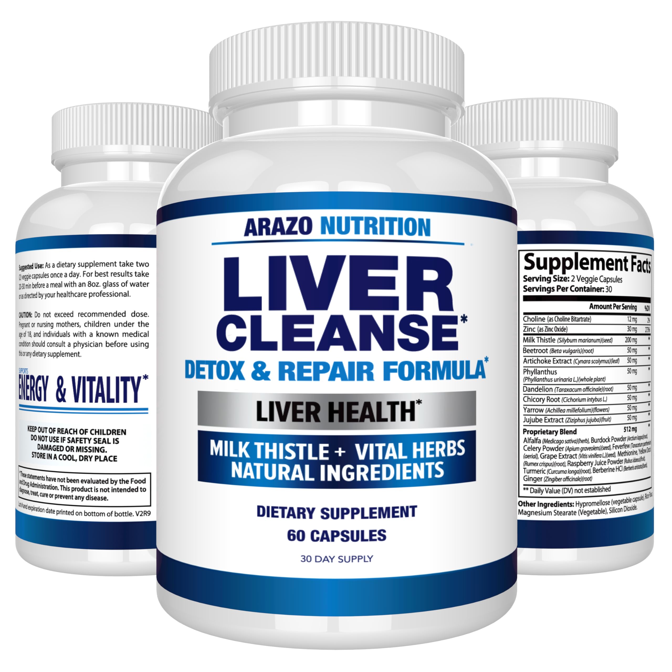 Arazo Nutrition Liver Cleanse packaging displayed to convey trust.