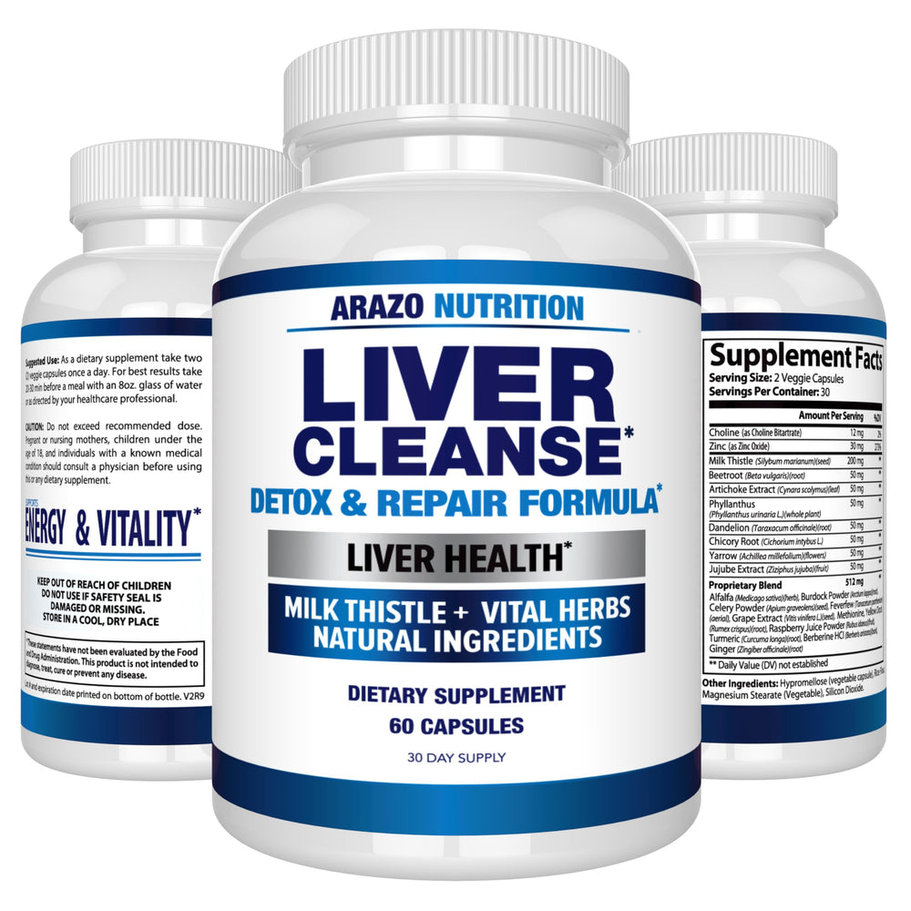 Arazo Nutrition Liver Cleanse packaging displayed to convey trust.