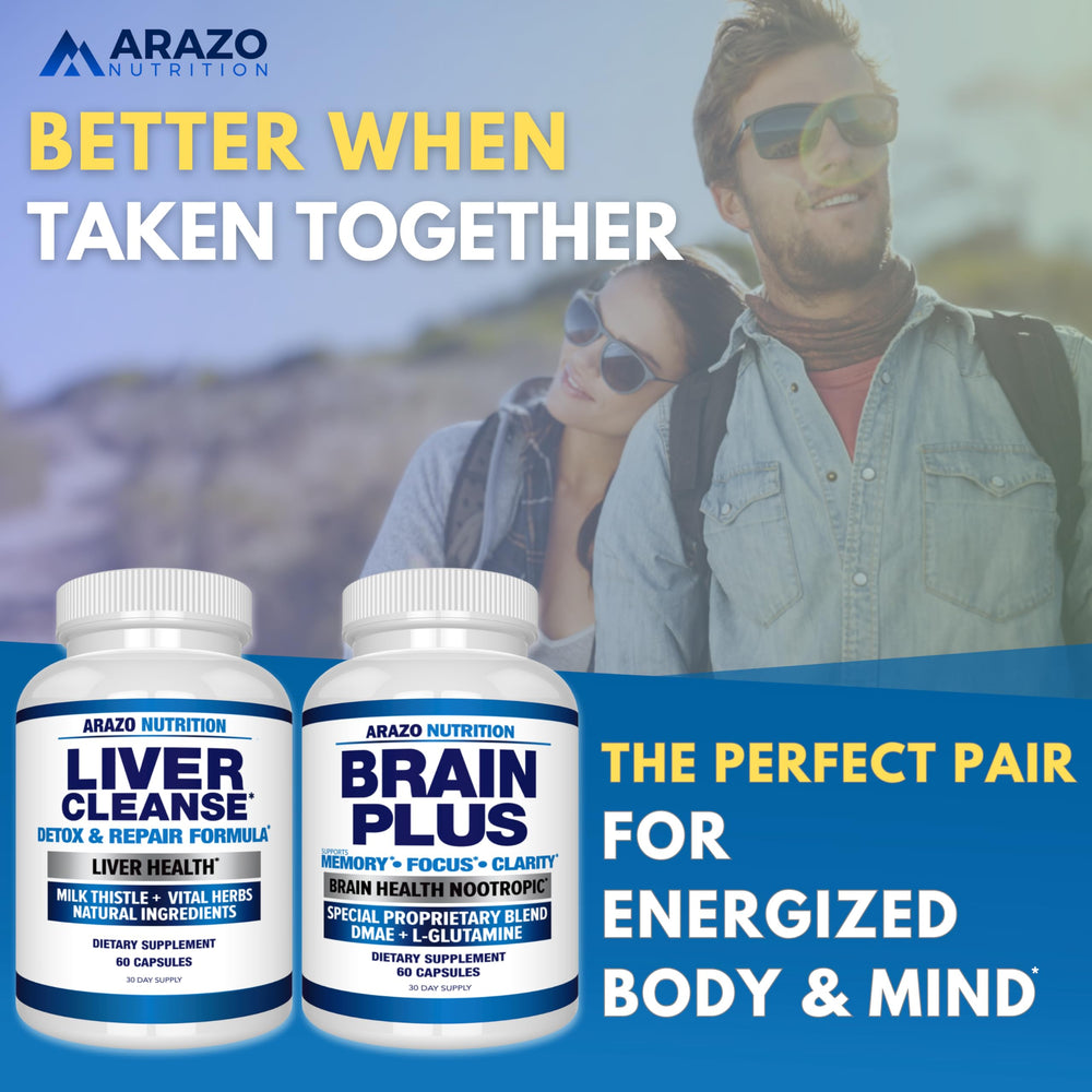Arazo Nutrition Liver Cleanse turmeric and ginger blend signals wellness support.