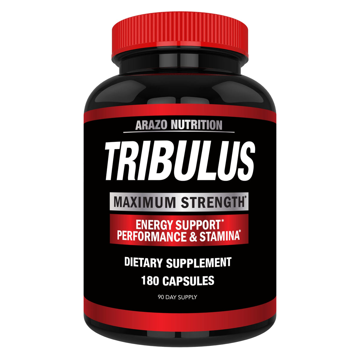 Arazo Nutrition Tribulus 1500mg powder bottle shown for energy support and performance