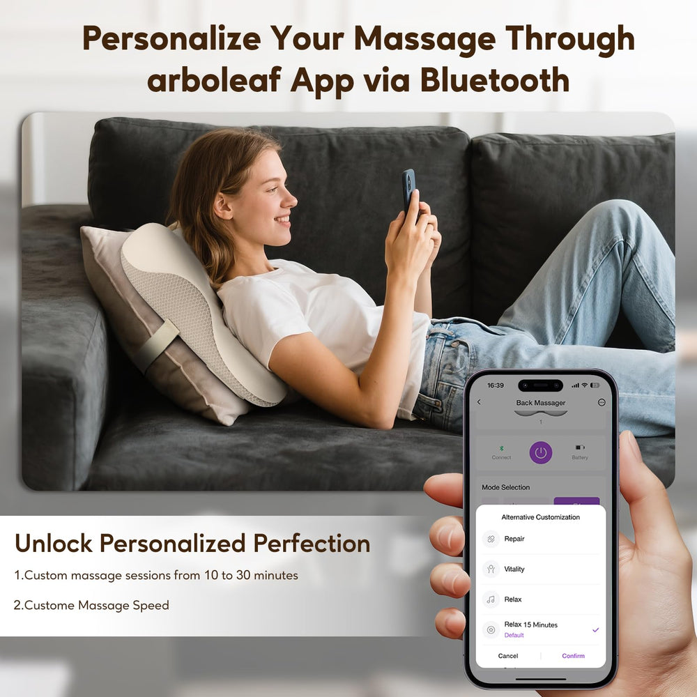 Arboleaf ergonomic back massager design hugs your spine for comfort.