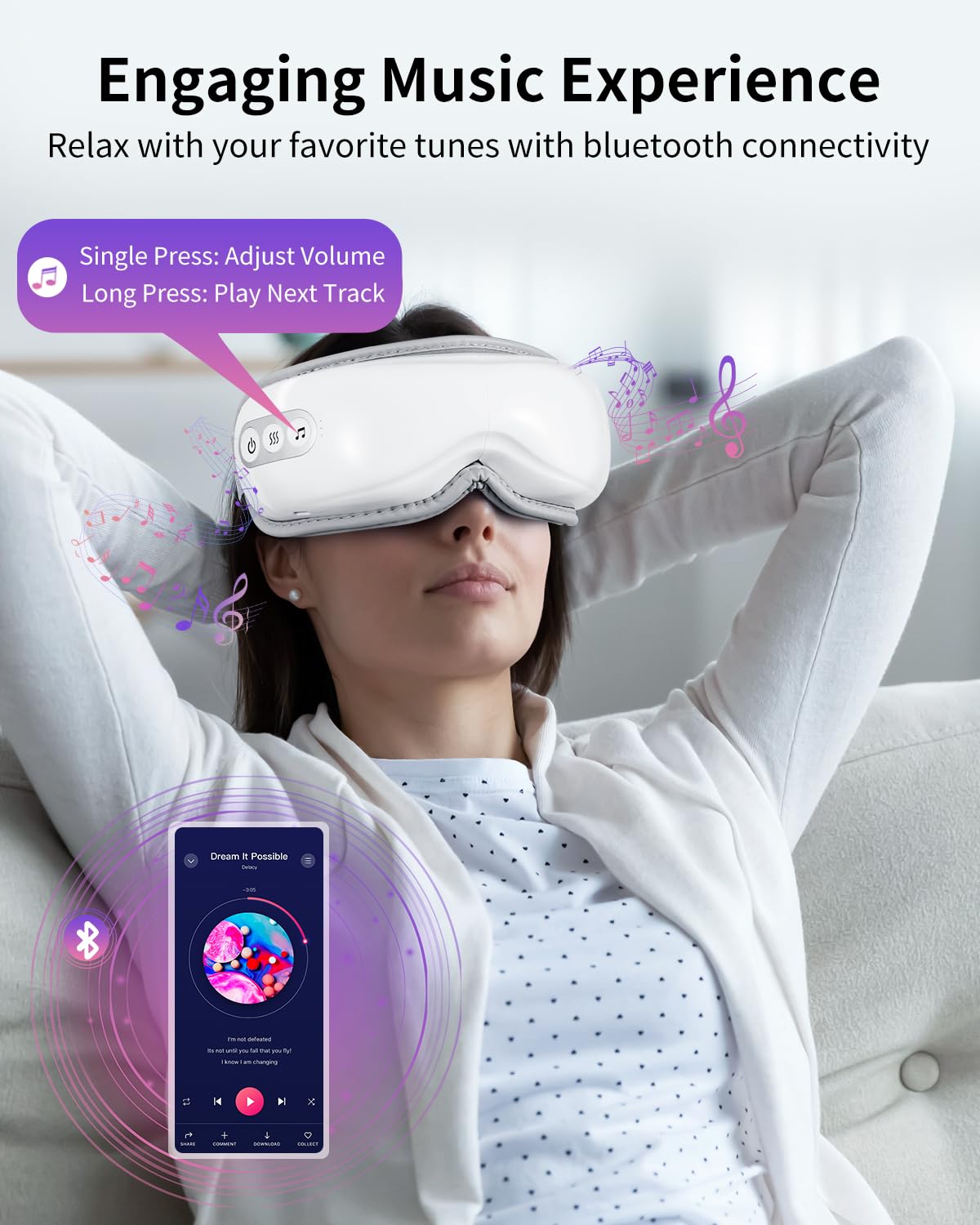 Arboleaf massager controls for mode, temperature, and volume
