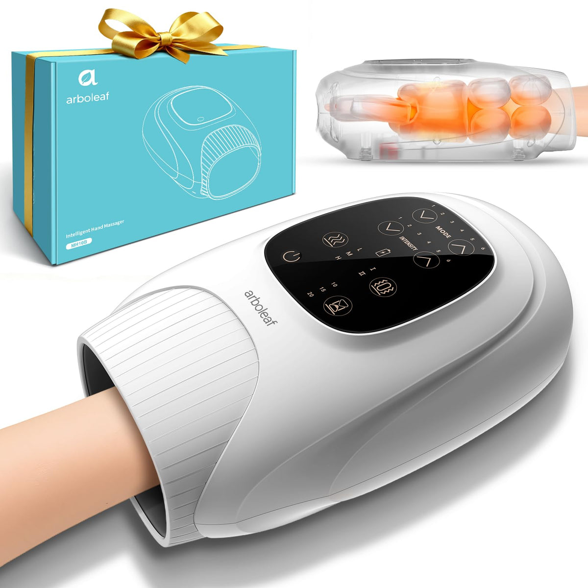 arboleaf hand massager with four-zone targeting for precise relaxation
