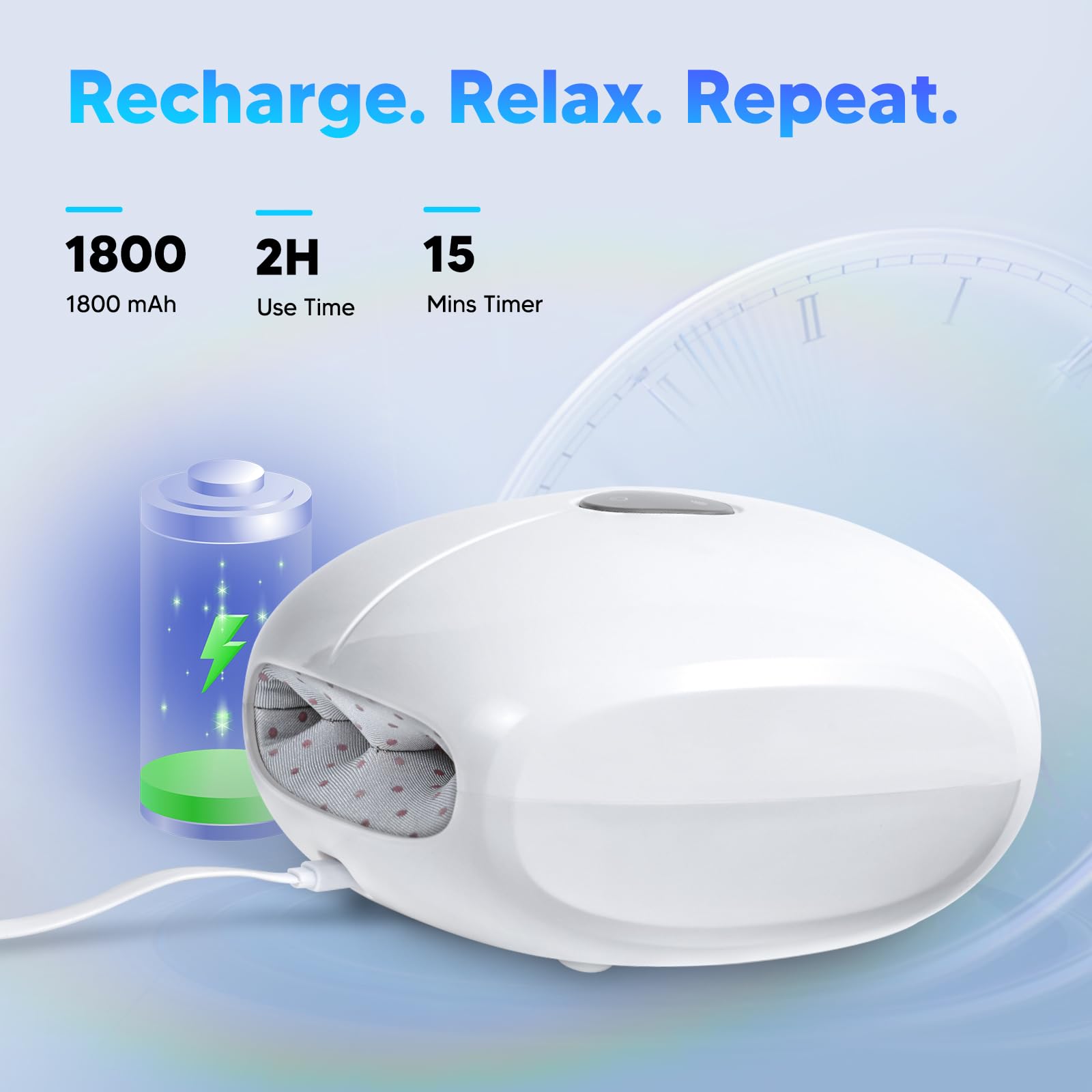 Compact battery life of Arboleaf massager supports extended use away from outlets.