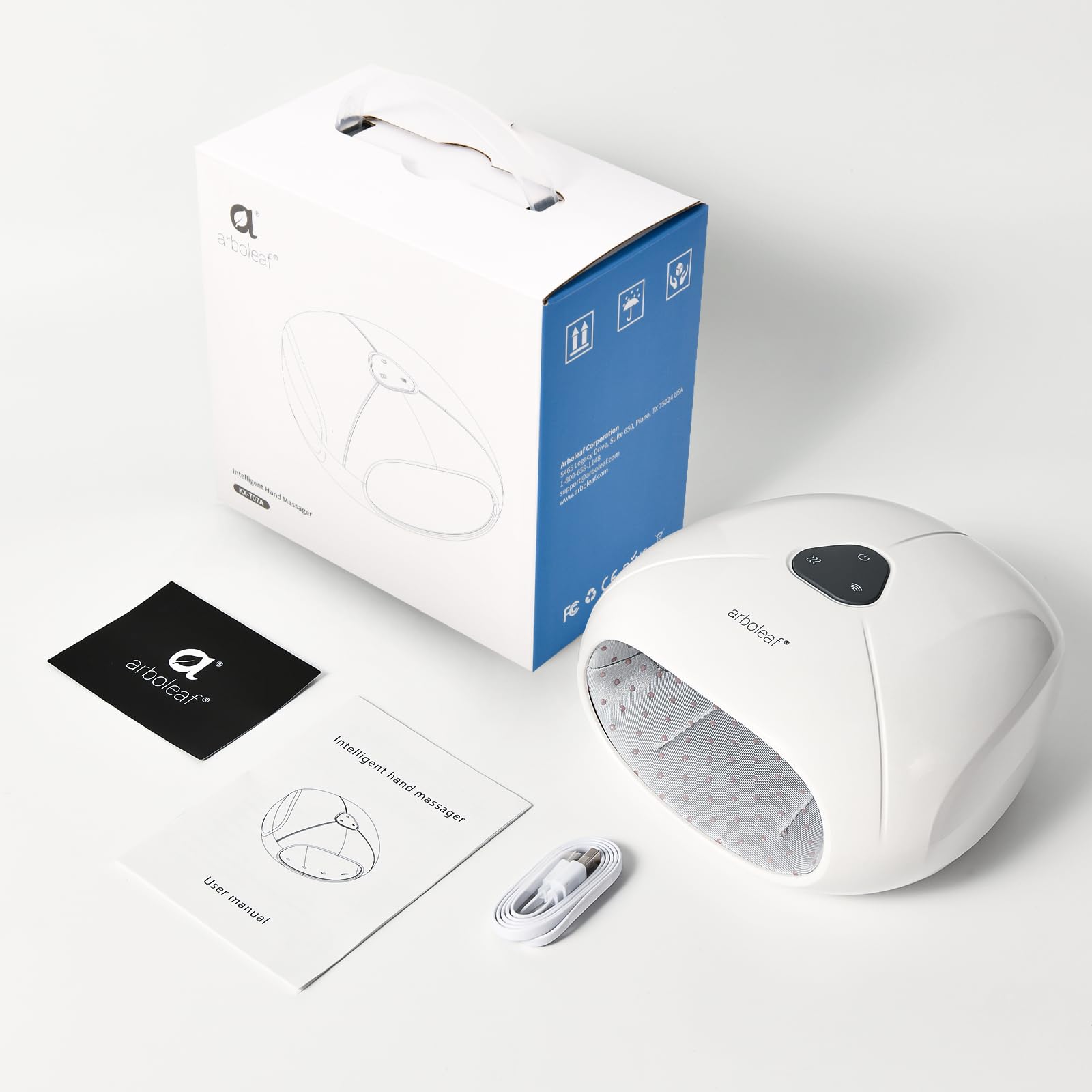 Arboleaf massager suitable for home, office, and travel routines.