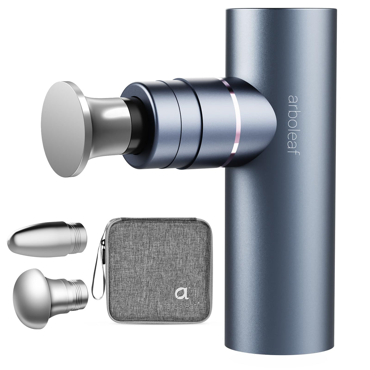 arboleaf massage gun with deep tissue metal head and case for travel relief