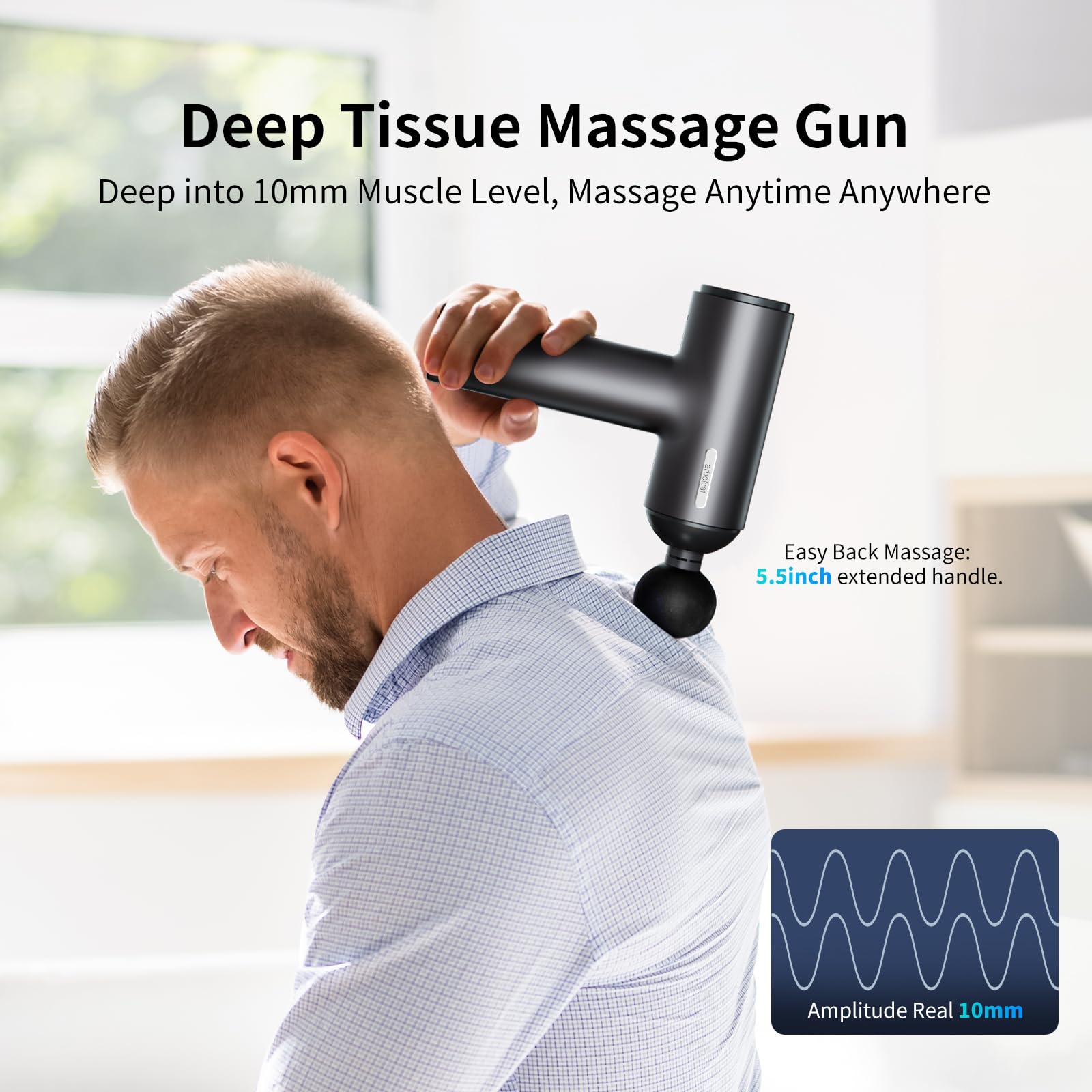 Arboleaf massage gun with ergonomic T-handle for comfortable control
