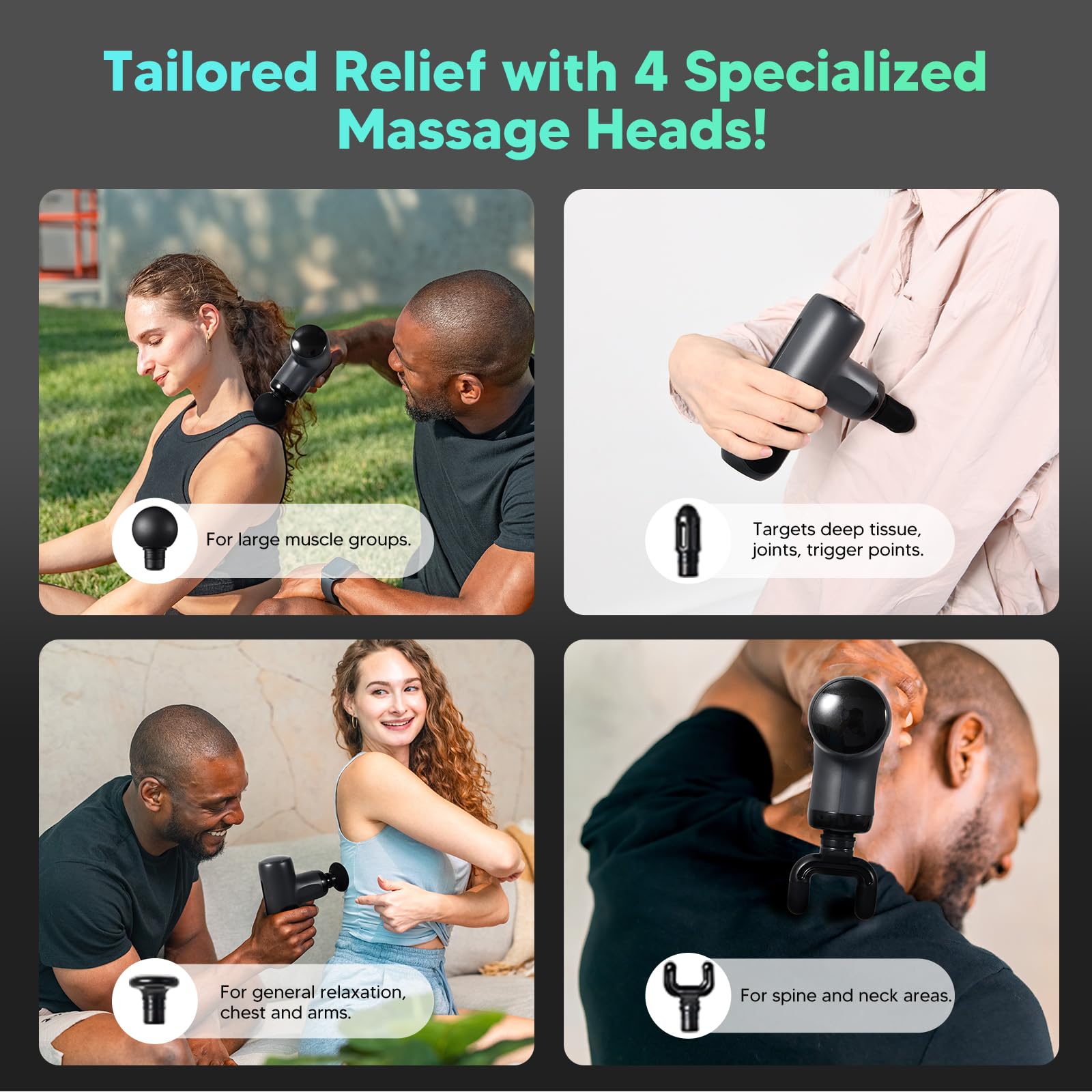 arboleaf Mini Massage Gun dual 2000mAh batteries power long sessions.