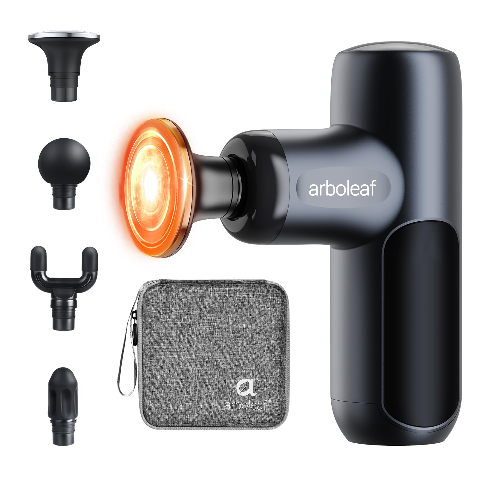 arboleaf mini massage gun with heated aluminum head delivers targeted relief for tense muscles