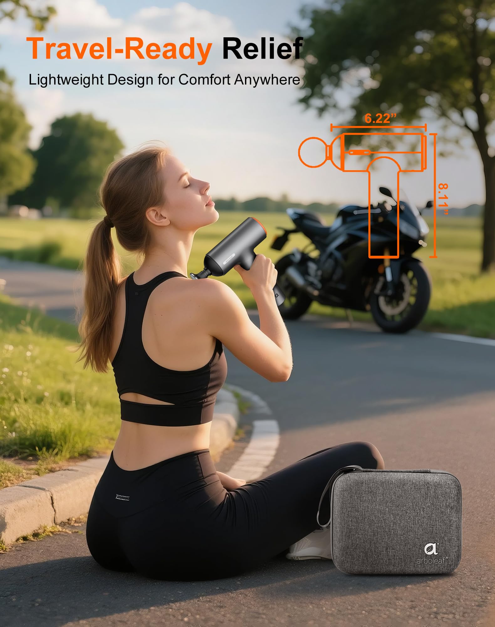 arboleaf thermal massage gun d-shaped head for joints