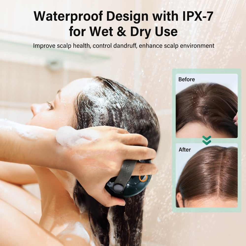 arboleaf waterproof head massager ideal for dry or wet use during shower relaxation