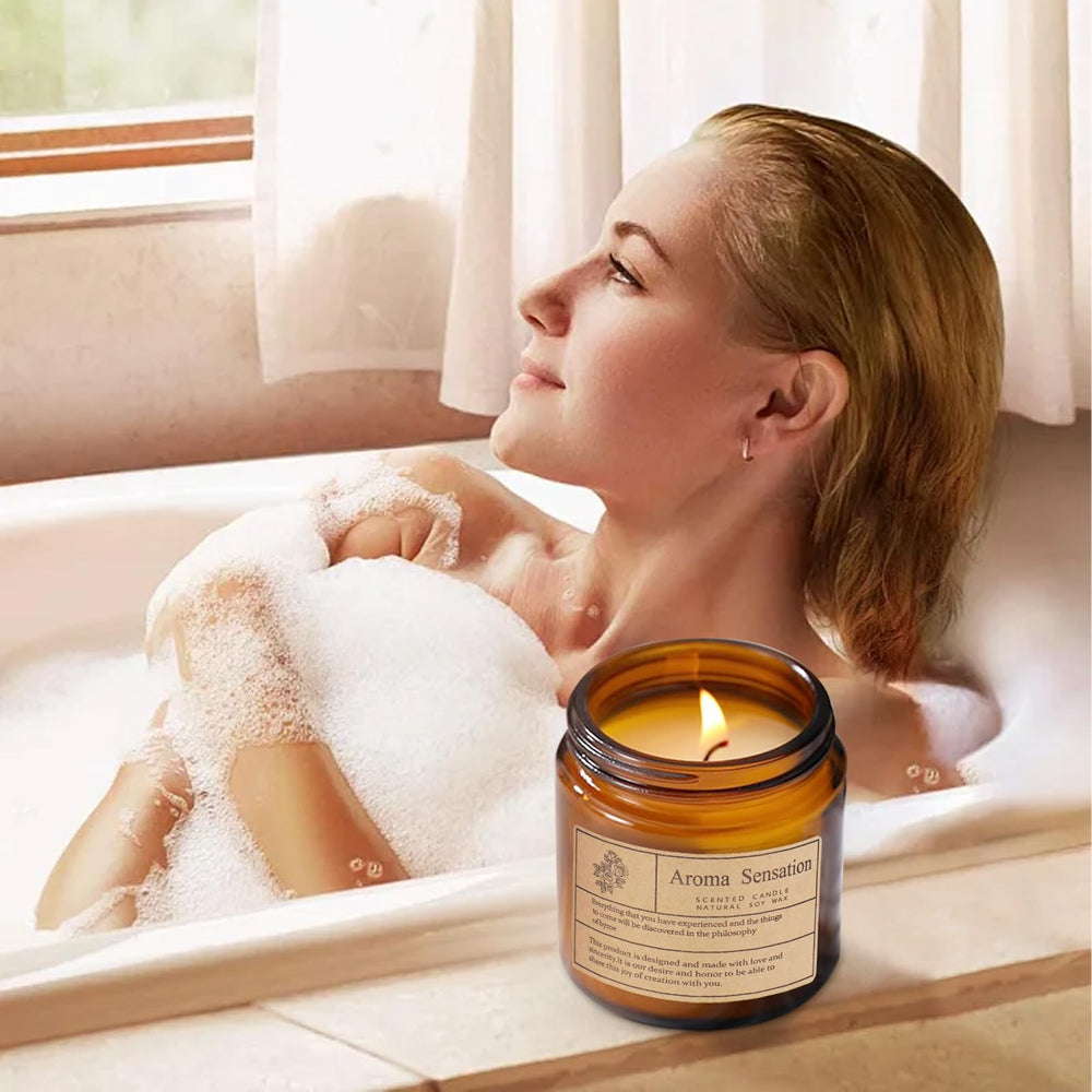 ARCASA home ambiance candle with warm glow for inviting spaces.