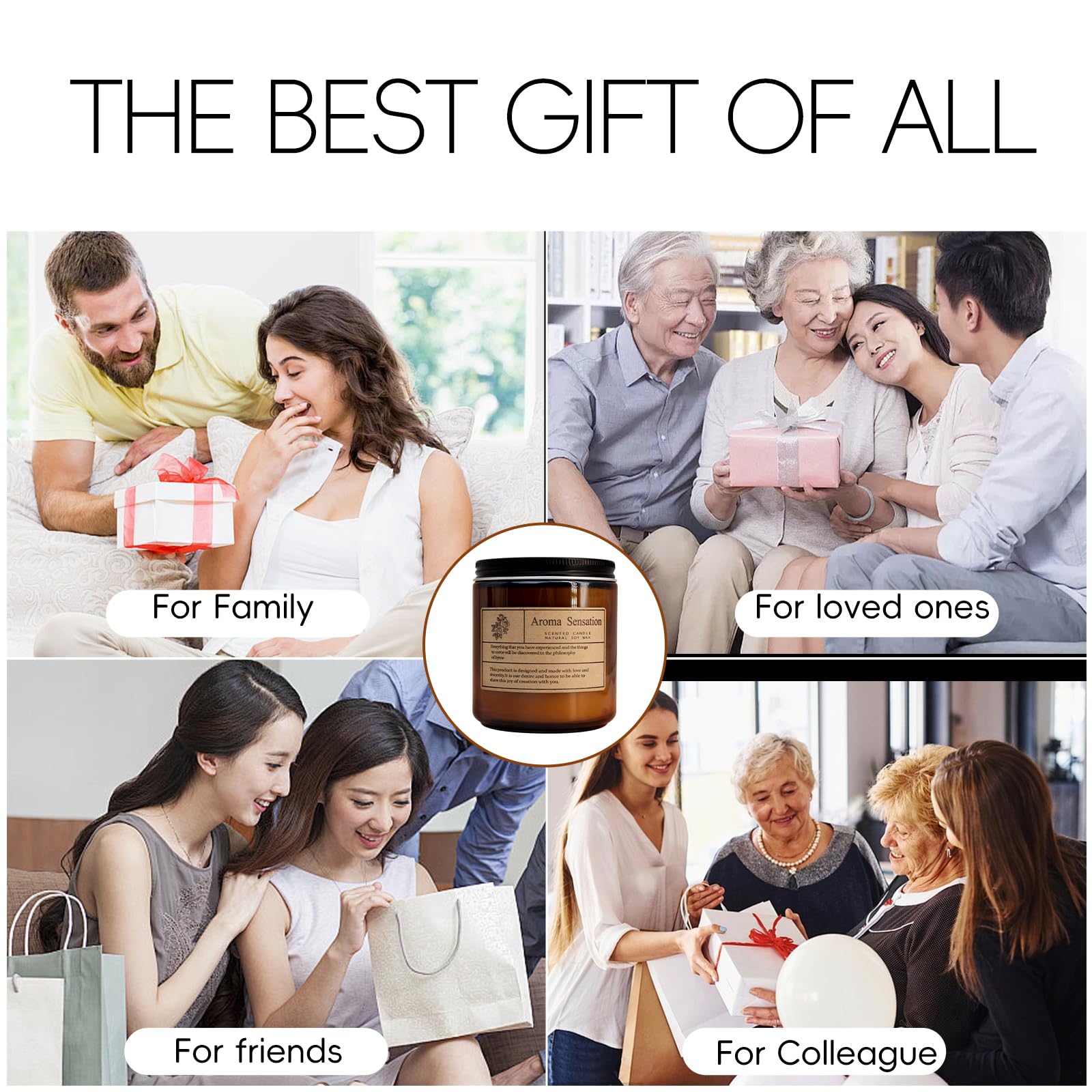 ARCASA Lavender candle glow fills room with soothing aroma.