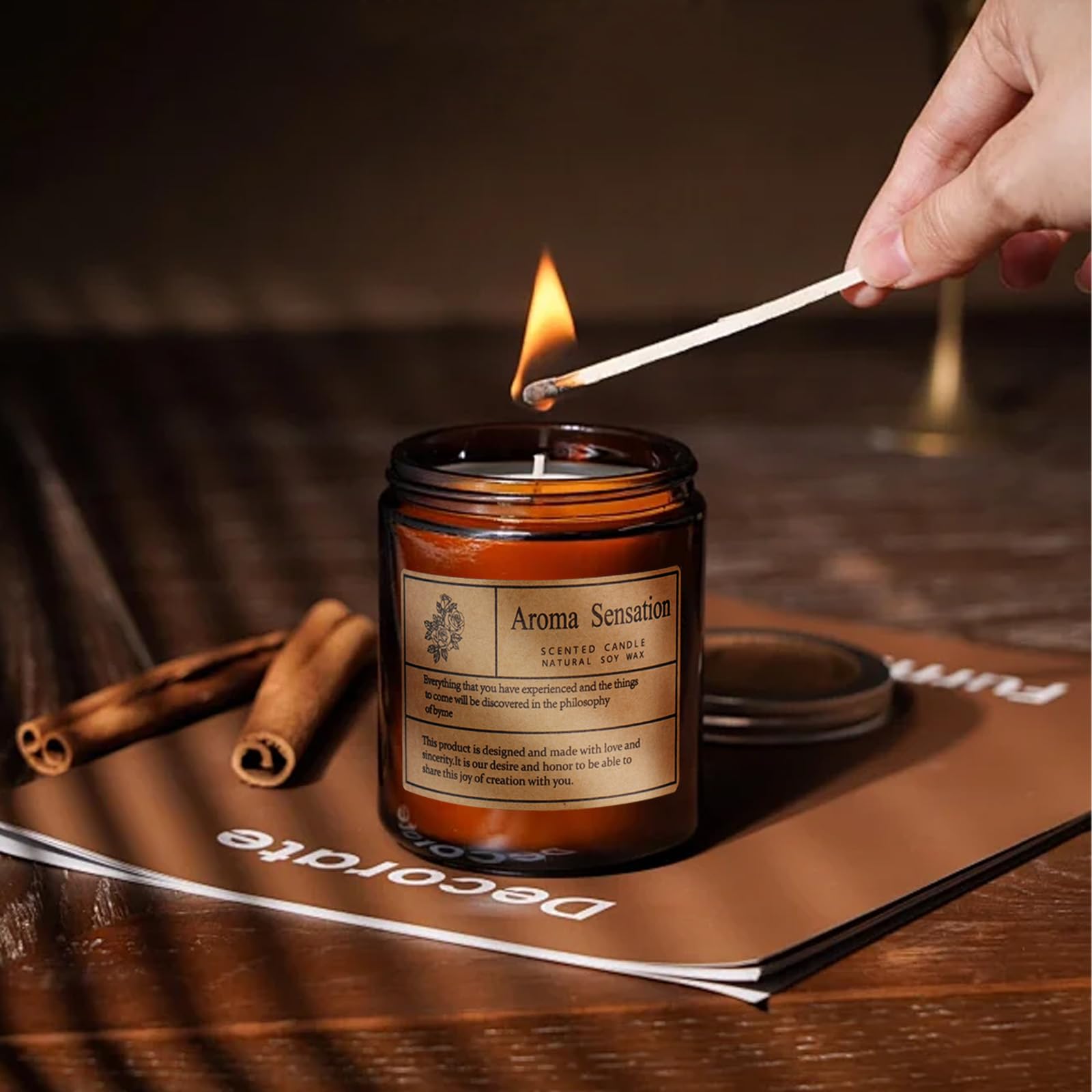 ARCASA soy wax candle coconut vanilla offers long burn time for relaxing rituals.