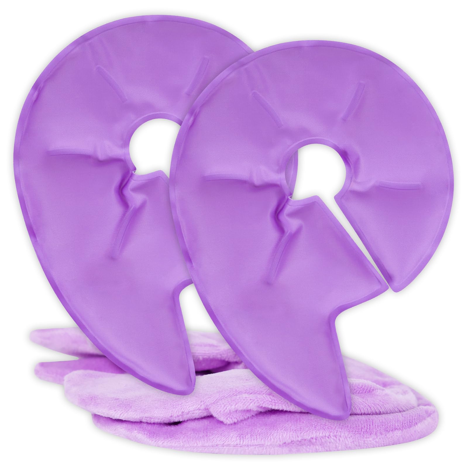 Arctic Flex Breast Ice Pack purple side view shows contoured relief for targeted comfort