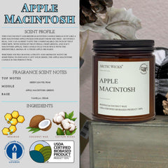 Arctic Wicks Apple Macintosh candle wax closeup shows natural coconut-beeswax blend.
