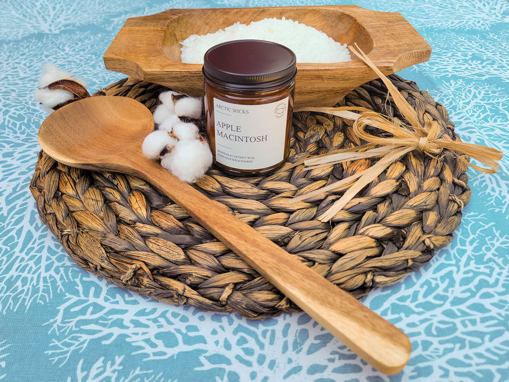 Arctic Wicks candle pour shot highlights handmade US craftsmanship.