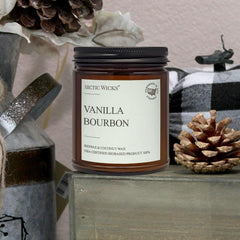 Arctic Wicks Vanilla Bourbon candle scent diffusion filling a living room