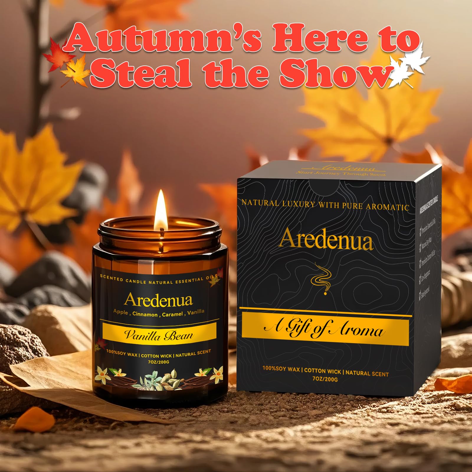 Aredenua Kitchen Bathroom Living Room candle removes cooking smells and pet odors.