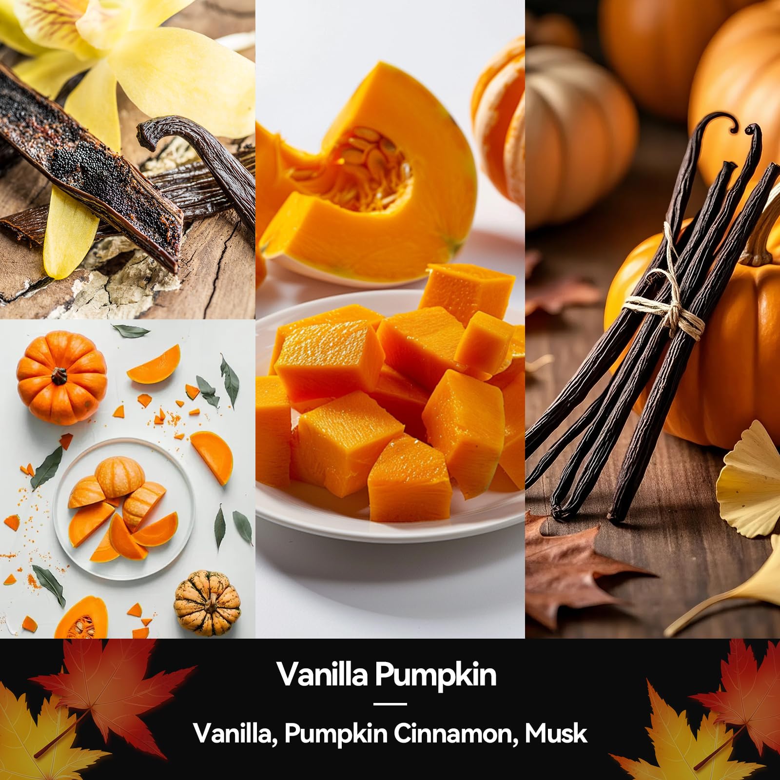 Aredenua Vanilla Pumpkin Candle on the holiday table creates warm centerpieces.
