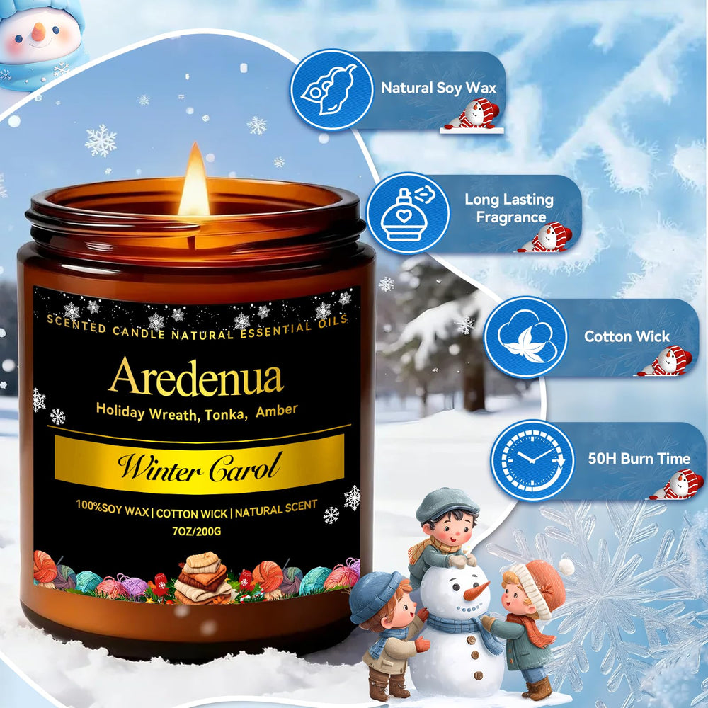 Aredenua Warm Cashmere Candle burn-time emphasizes 50+ hours of use.