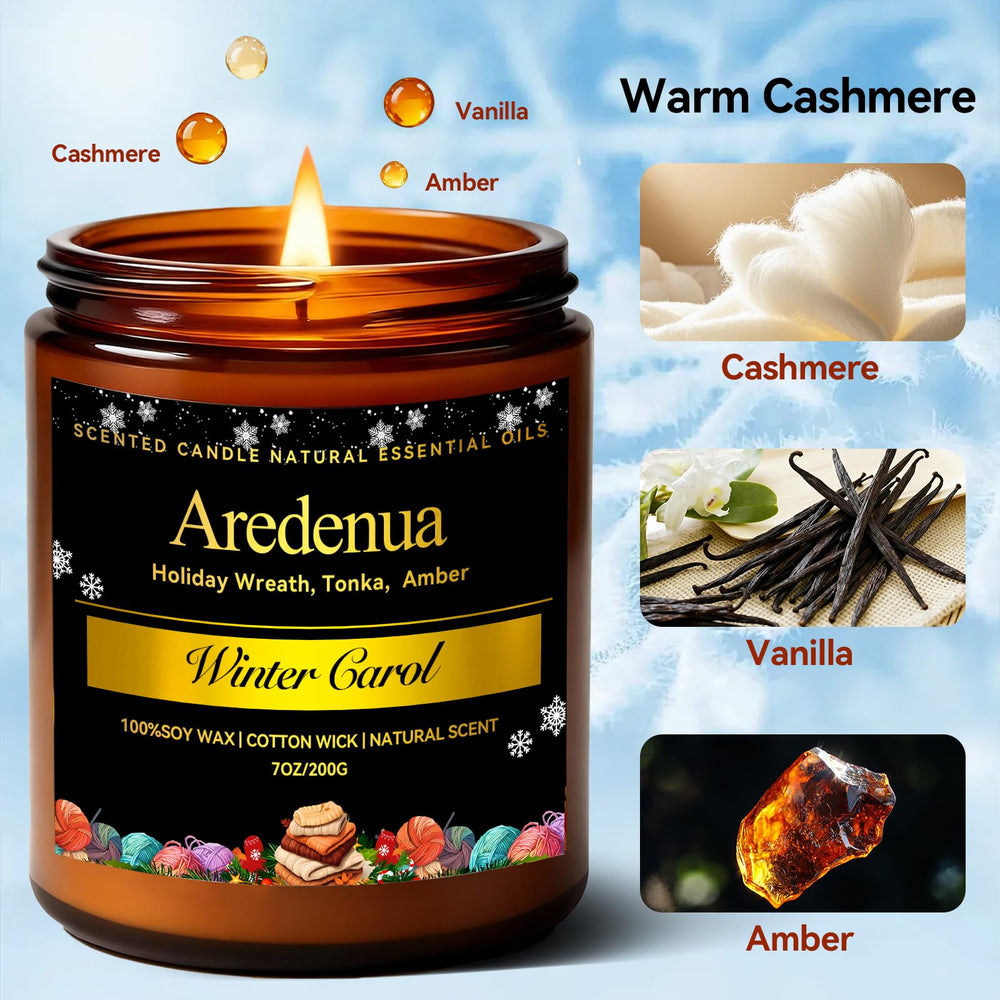 Aredenua Warm Cashmere Candle in burn scene creates cozy, relaxing atmosphere.