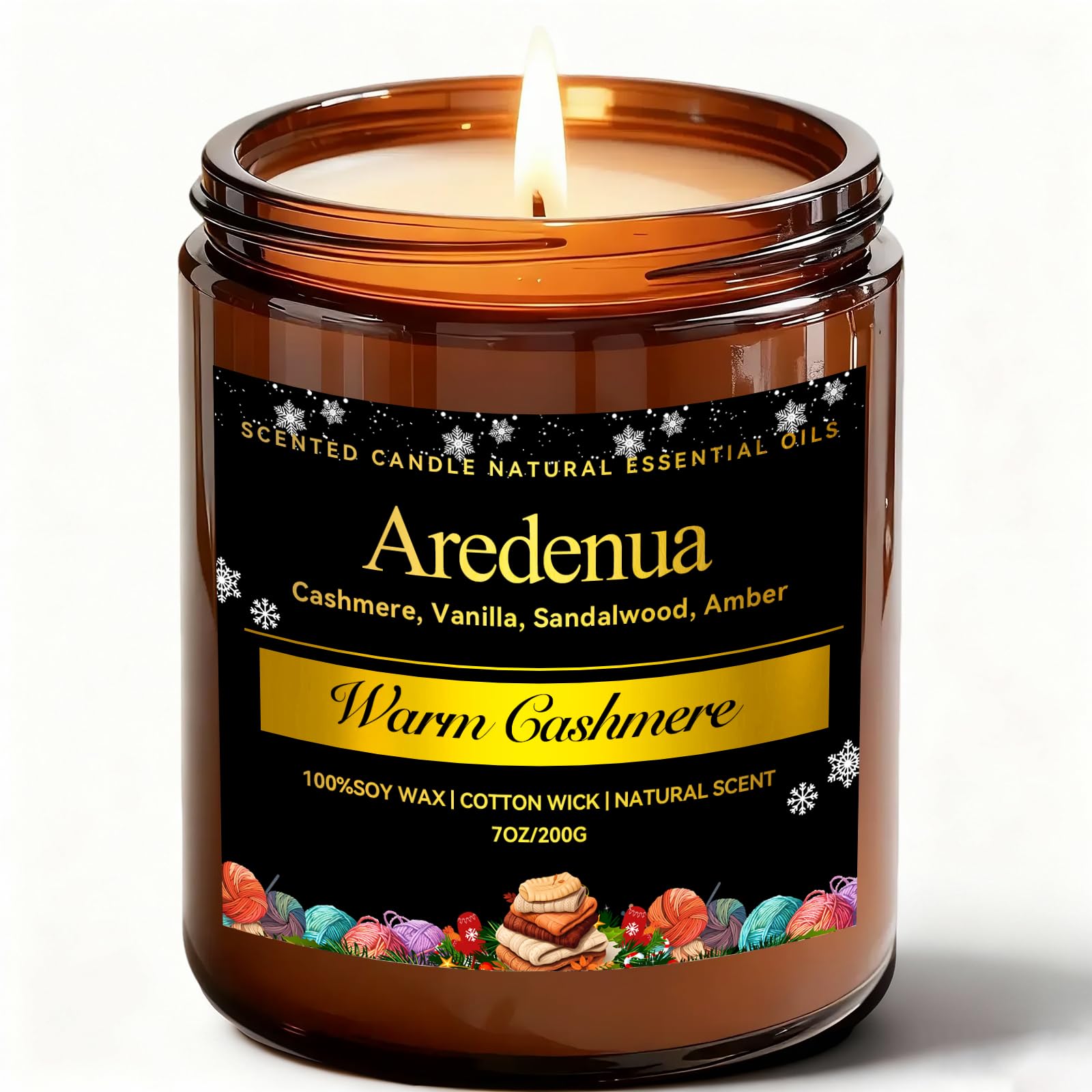 Aredenua Warm Cashmere Candle in a living room demonstrates versatile mood enhancement.