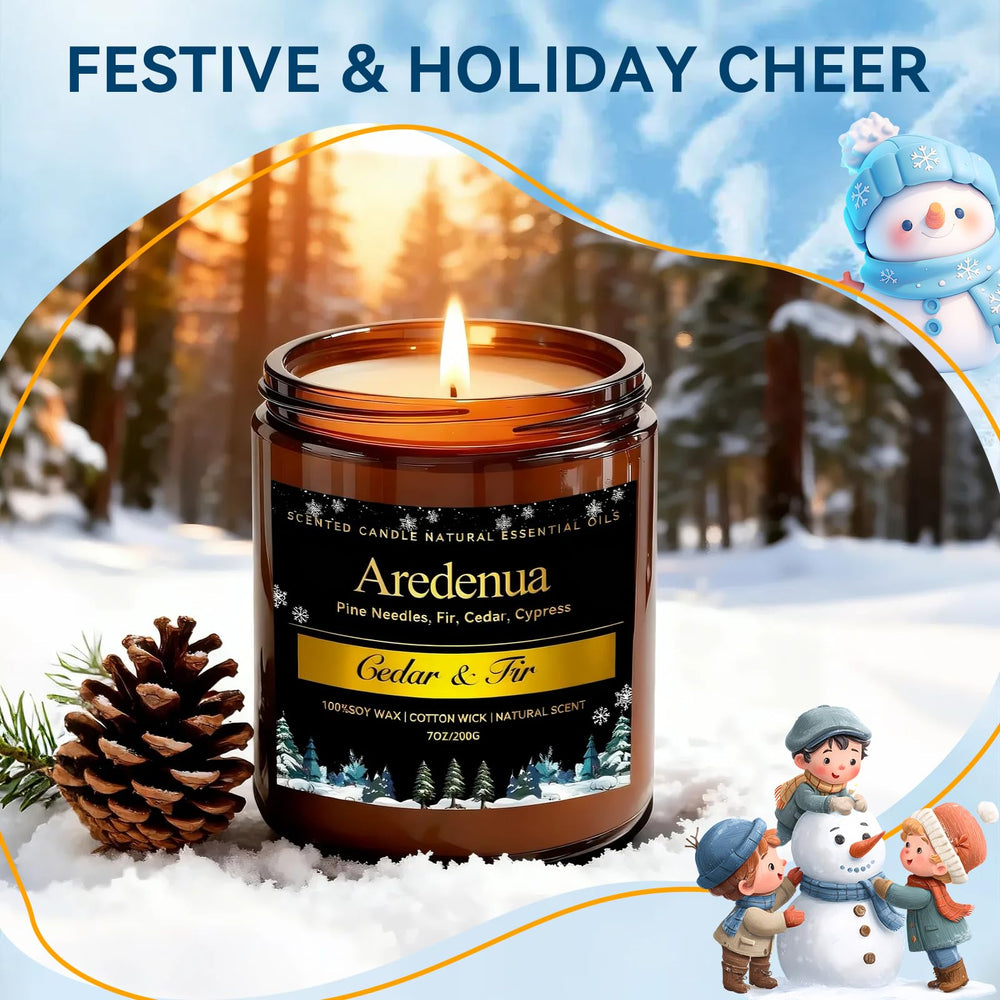 Aredenua Winter Candle creates warm dining ambience during winter meals.