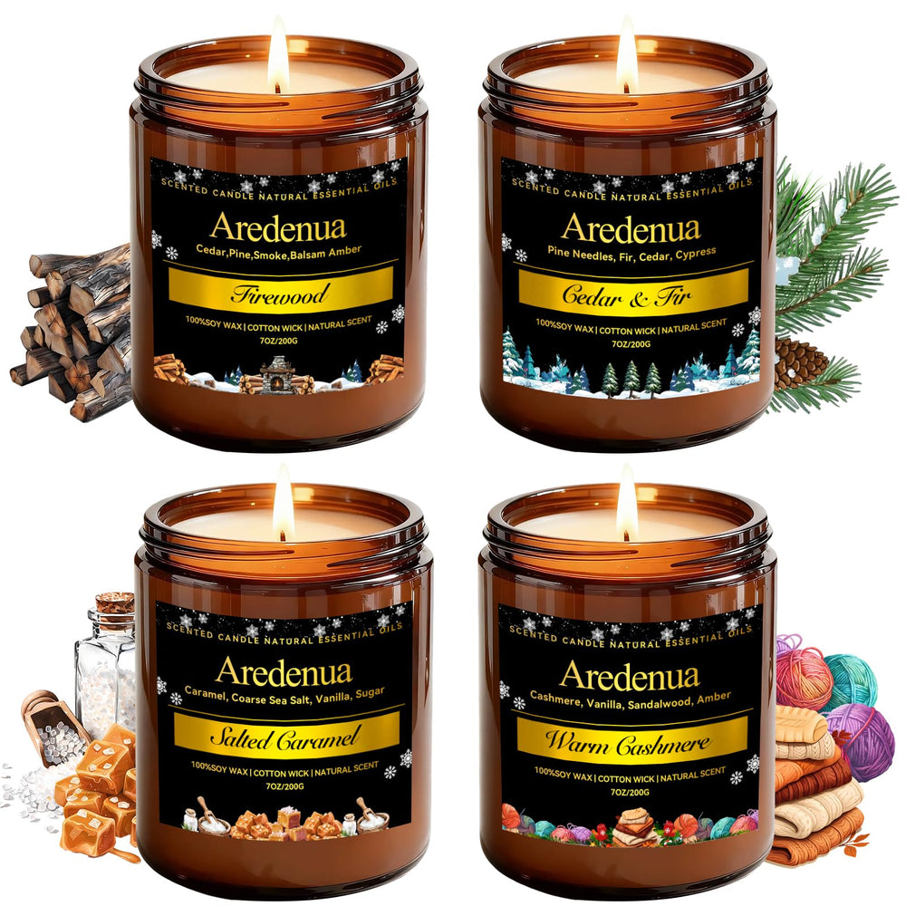 Aredenua Winter Candles Firewood Jar adds smoky warmth to your living room.