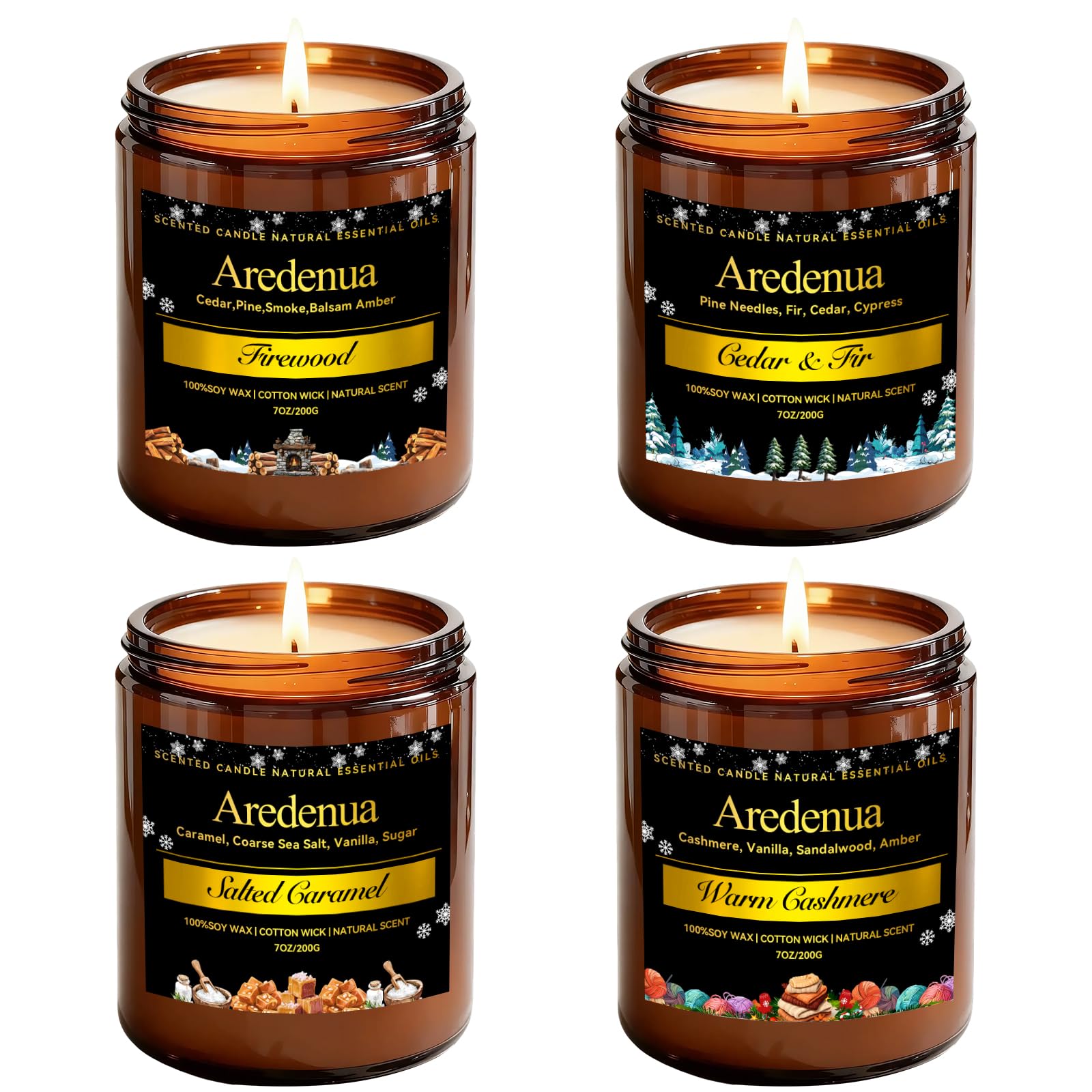 Aredenua Winter Candles Holiday Table setting adds festive scent for gatherings.