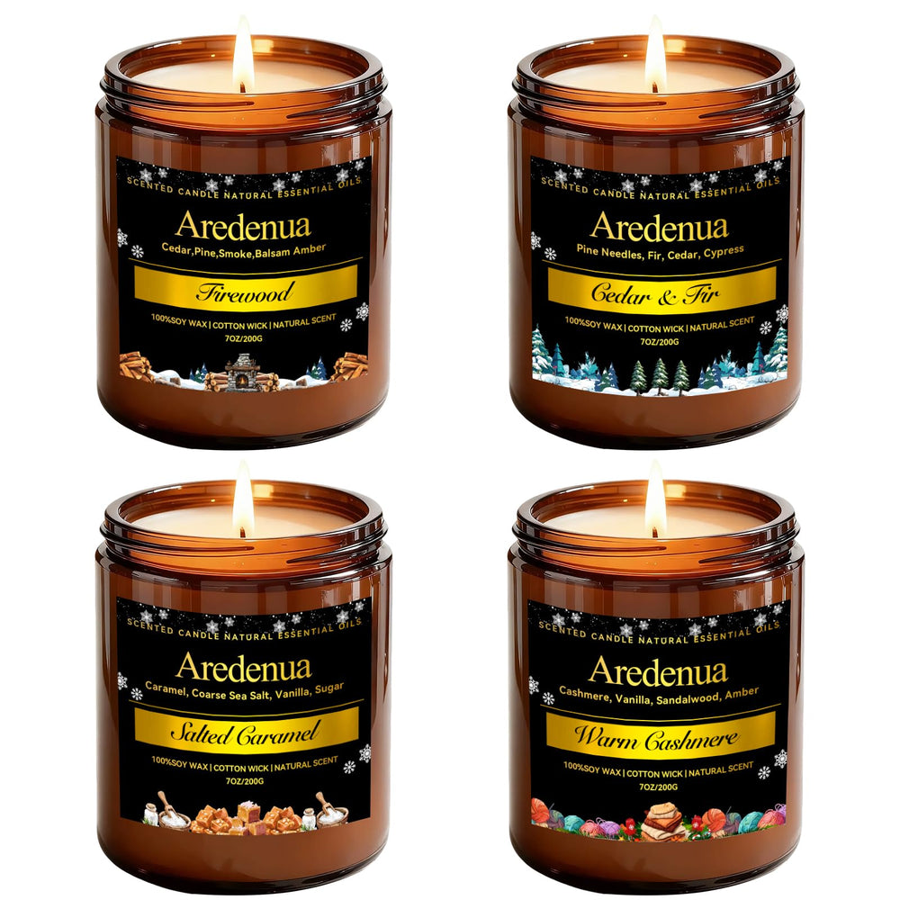 Aredenua Winter Candles Holiday Table setting adds festive scent for gatherings.