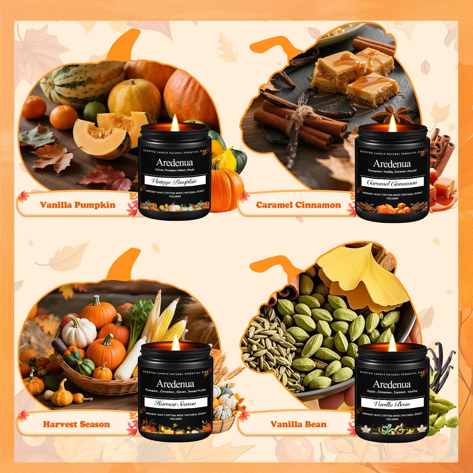 Aredenua Harvest Season candle adds warm autumnal notes to living areas