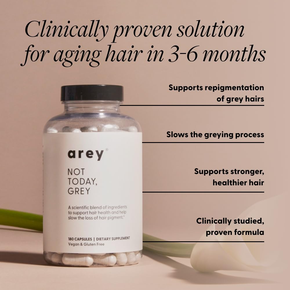 Arey Not Today capsules closeup for convenient, daily dosing toward healthier-looking hair.