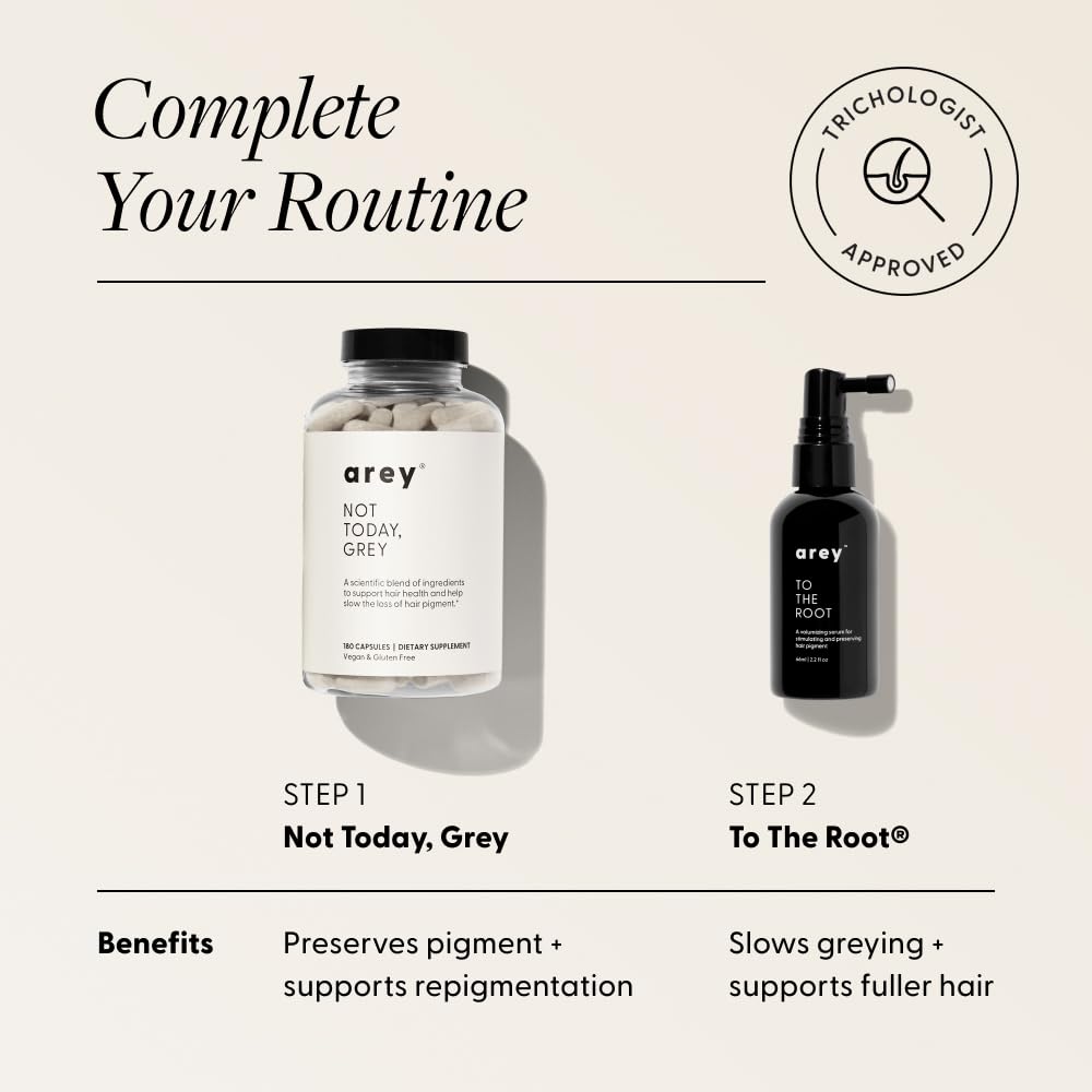 Arey Not Today capsules in hand suggest easy, consistent daily habit.