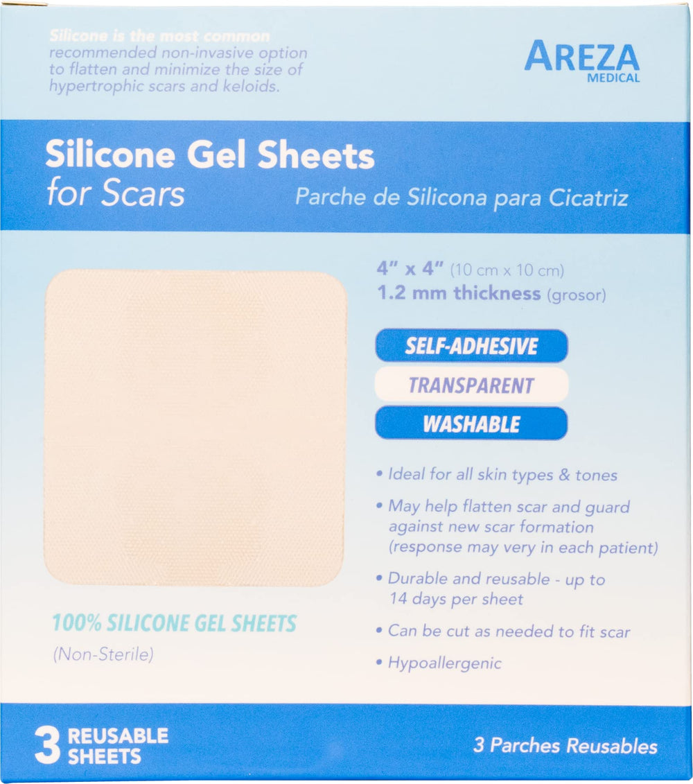 Areza Medical gel silicona capa externa no adherente, fácil de colocar