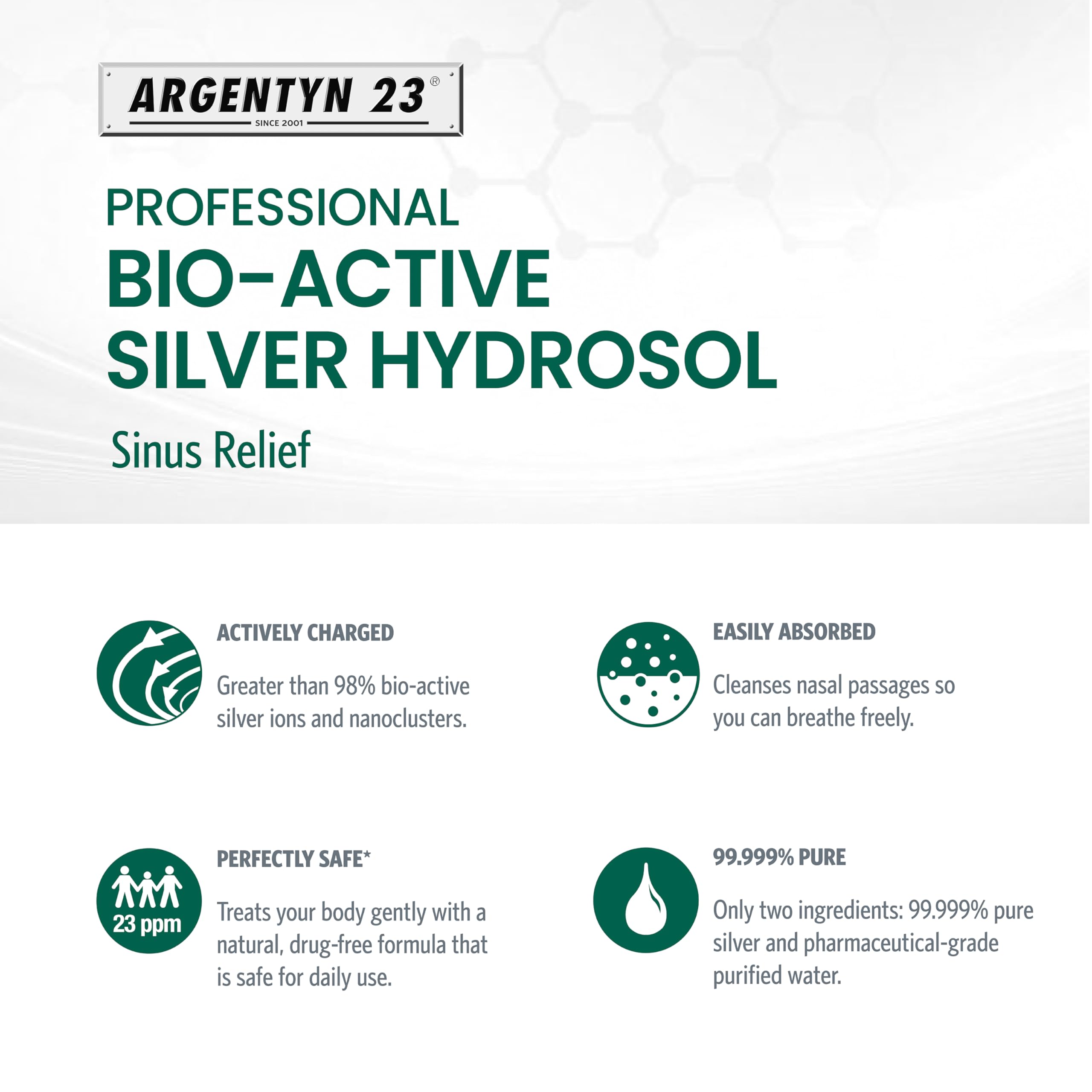 Argentyn 23 precise mist dispersion shows fine delivery to nasal passages