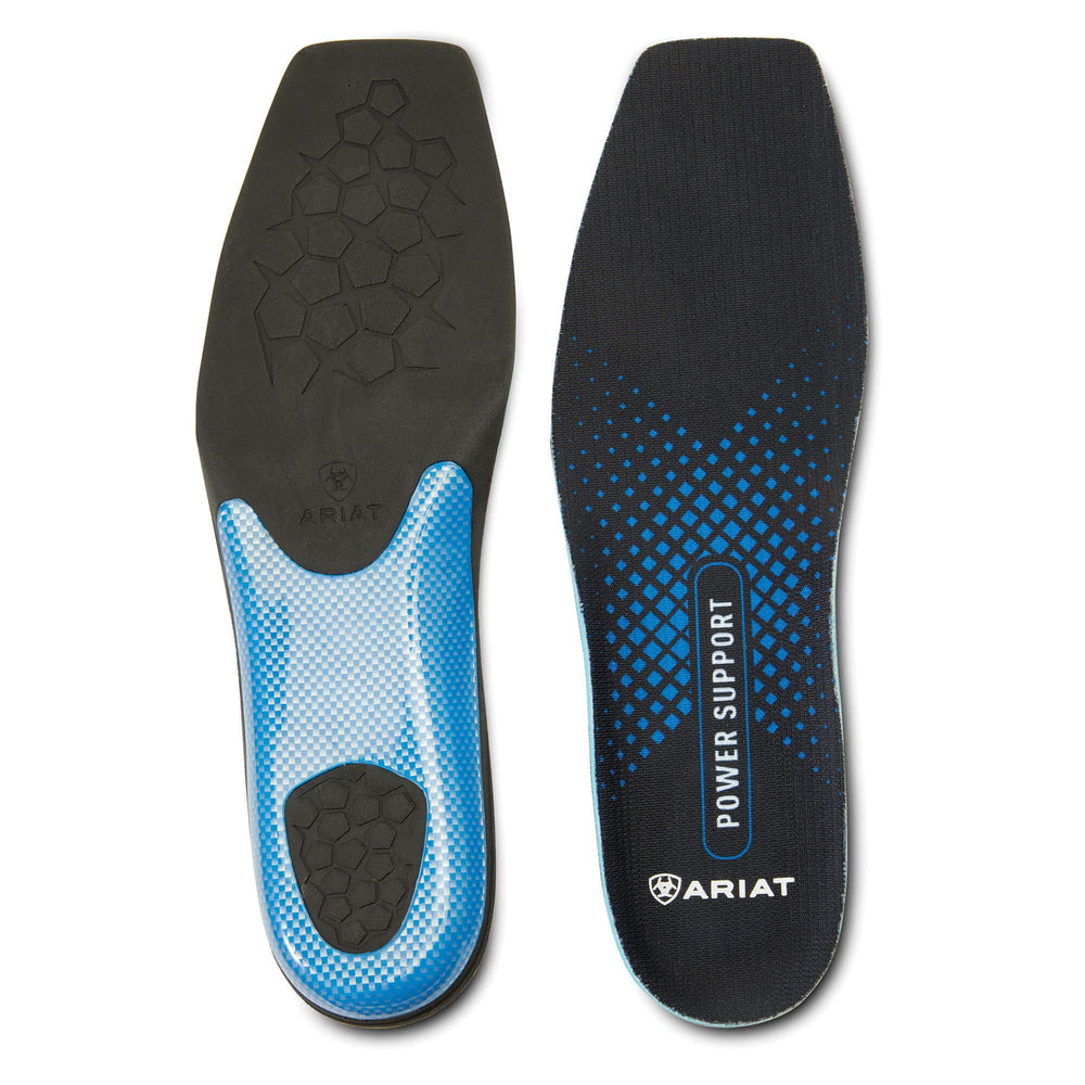 ARIAT Power Support Insole blue top view arch cradle enhances stability