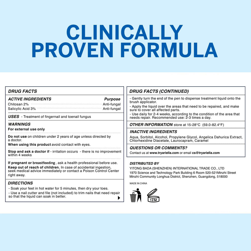Ariella formula with clinically proven ingredients for nail renewal.